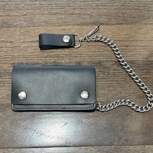 Black Leather Chain Wallet